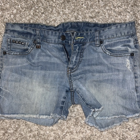 ARMANI EXCHANGE EMBELLISHED POCKET CUT OFF SHORTS - Picture 5 of 7